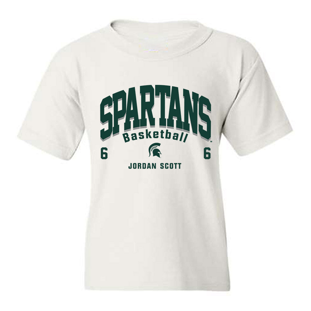 Michigan State - NCAA Men's Basketball : Jordan Scott - Classic Fashion Shersey Youth T-Shirt-0