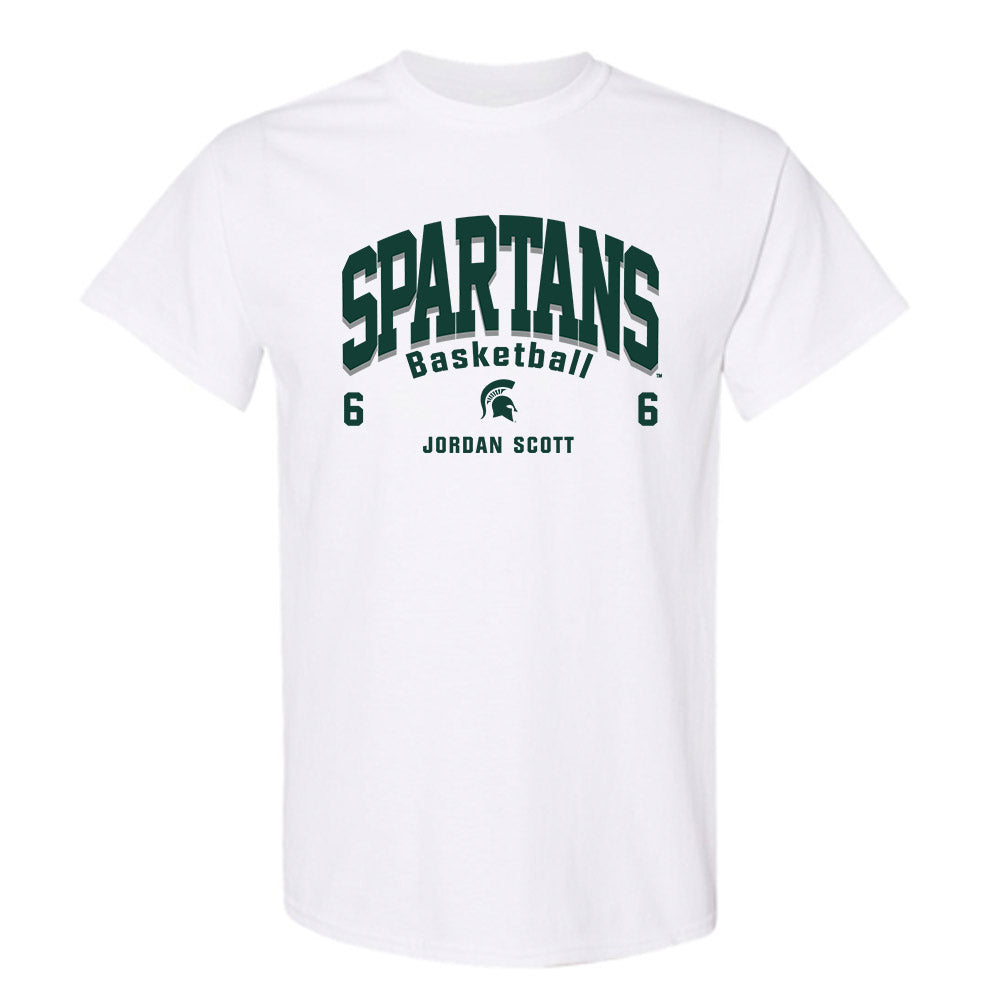Michigan State - NCAA Men's Basketball : Jordan Scott - Classic Fashion Shersey T-Shirt-0