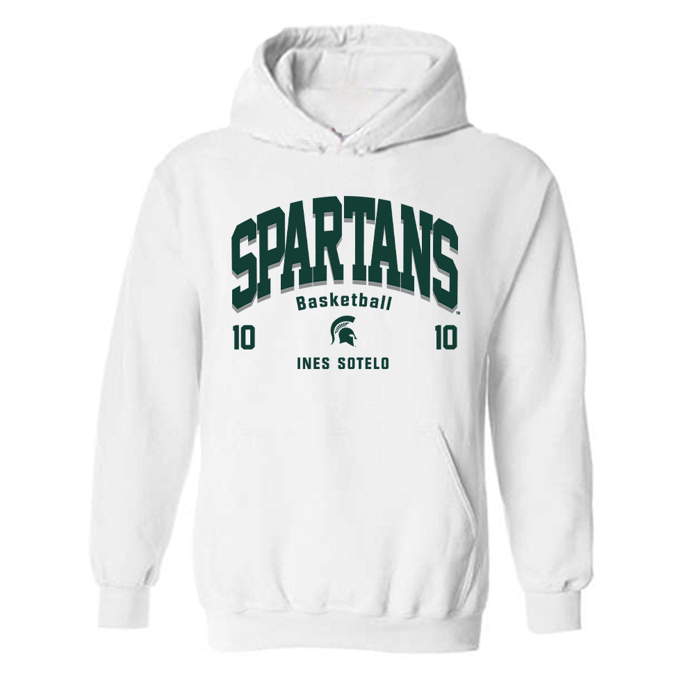 Michigan State - NCAA Women's Basketball : Ines Sotelo - Classic Fashion Shersey Hooded Sweatshirt-0