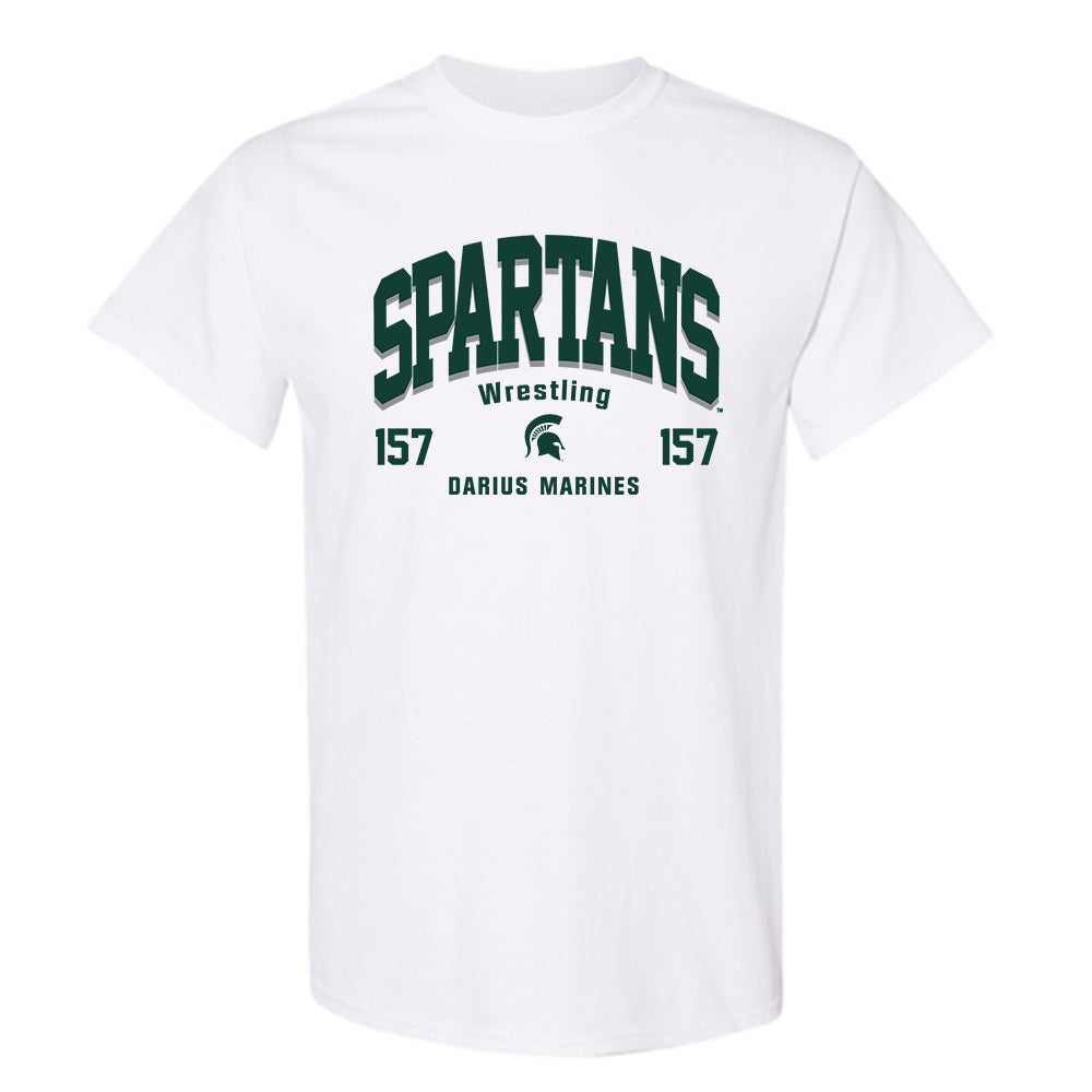 Michigan State - NCAA Wrestling : Darius Marines - Classic Fashion Shersey T-Shirt-0