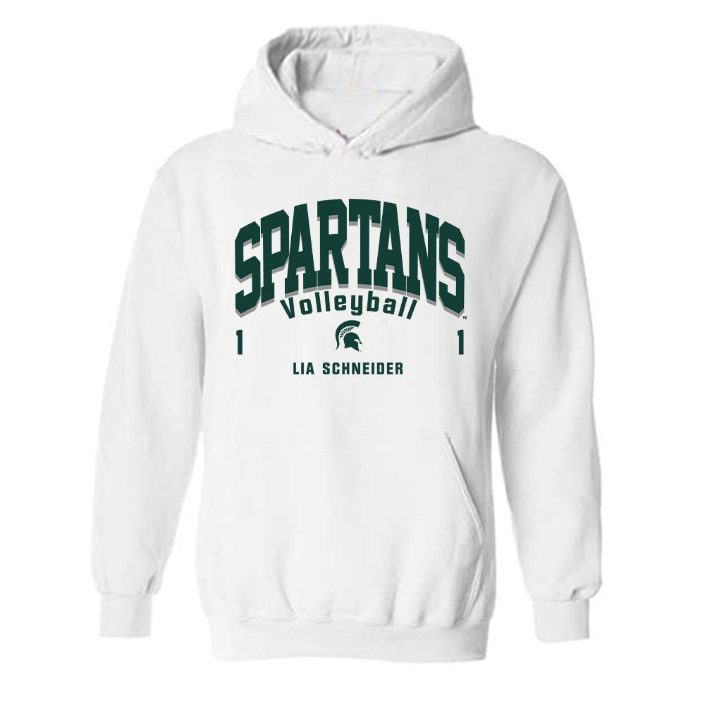 Michigan State - NCAA Women's Volleyball : Lia Schneider - Classic Fashion Shersey Hooded Sweatshirt-0