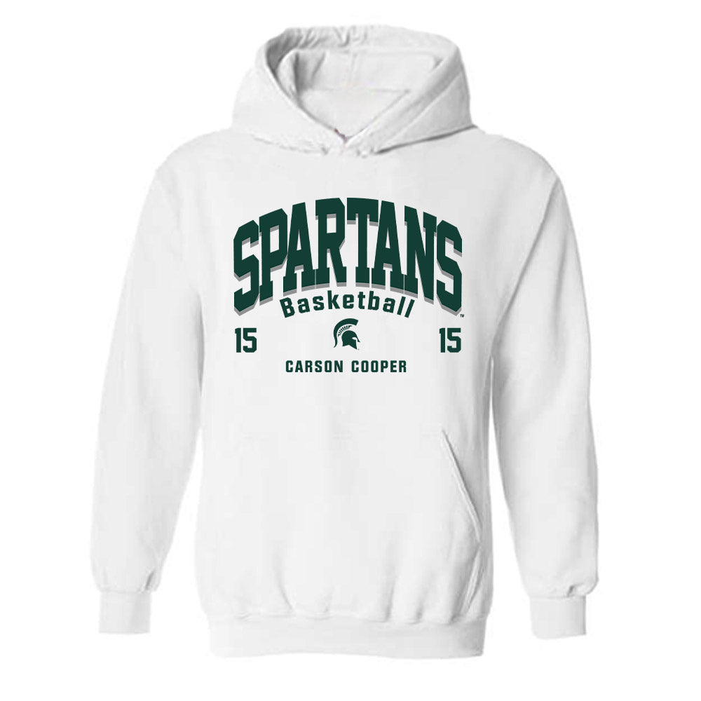 Michigan State - NCAA Men's Basketball : Carson Cooper - Classic Fashion Shersey Hooded Sweatshirt-0
