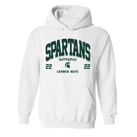 Michigan State - NCAA Women's Volleyball : Carmen Waye - Classic Fashion Shersey Hooded Sweatshirt-0