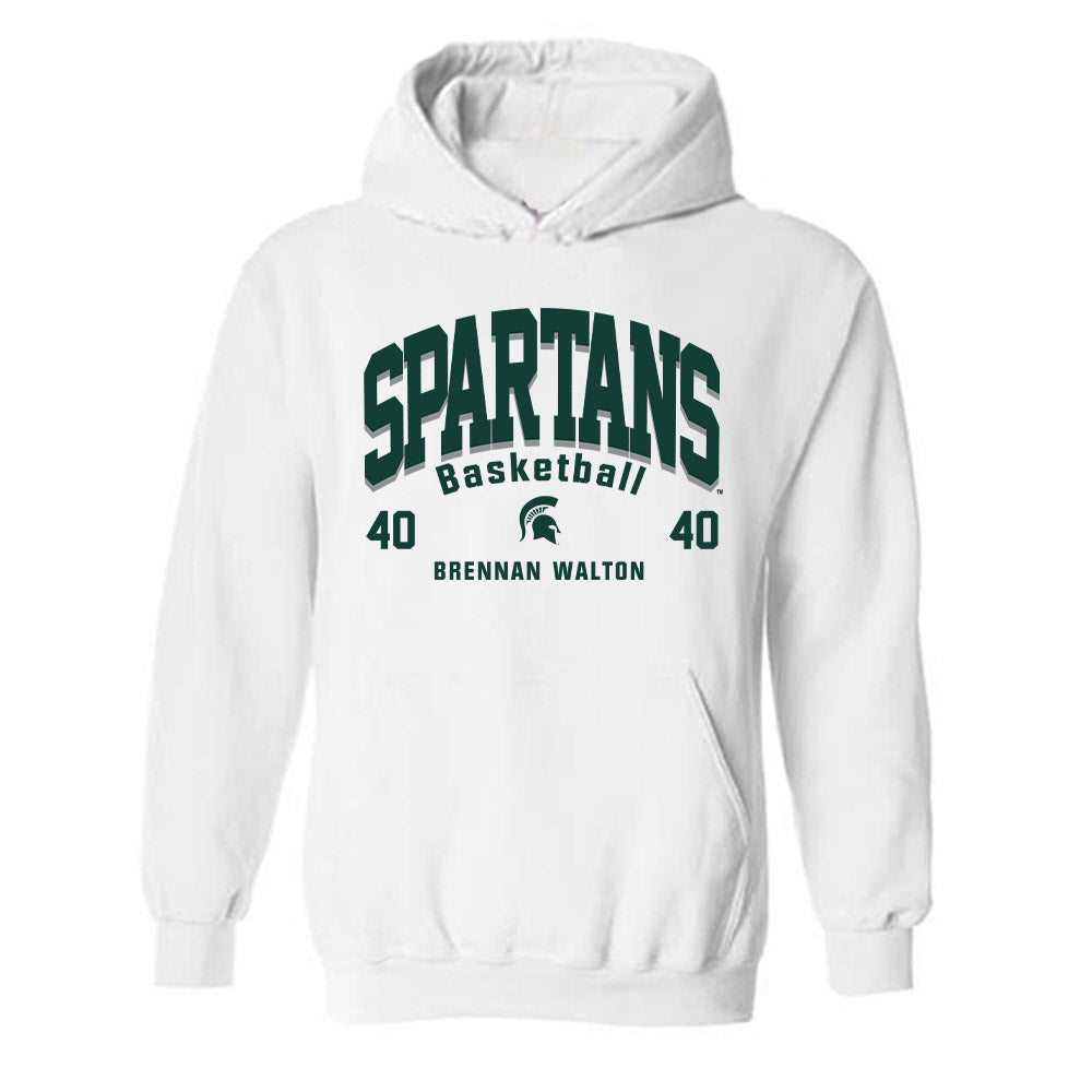 Michigan State - NCAA Men's Basketball : Brennan Walton - Classic Fashion Shersey Hooded Sweatshirt-0