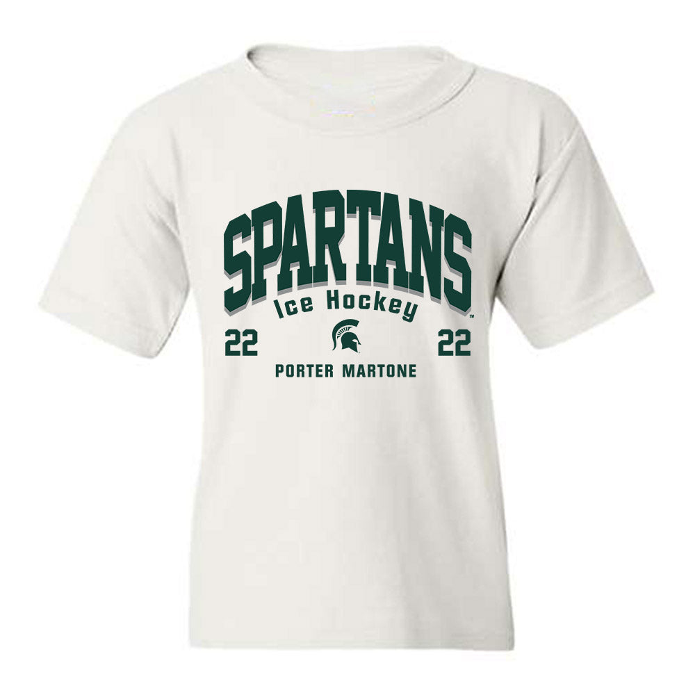Michigan State - NCAA Men's Ice Hockey : Porter Martone - Classic Fashion Shersey Youth T-Shirt-0
