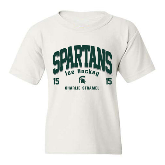 Michigan State - NCAA Men's Ice Hockey : Charlie Stramel - Classic Fashion Shersey Youth T-Shirt-0