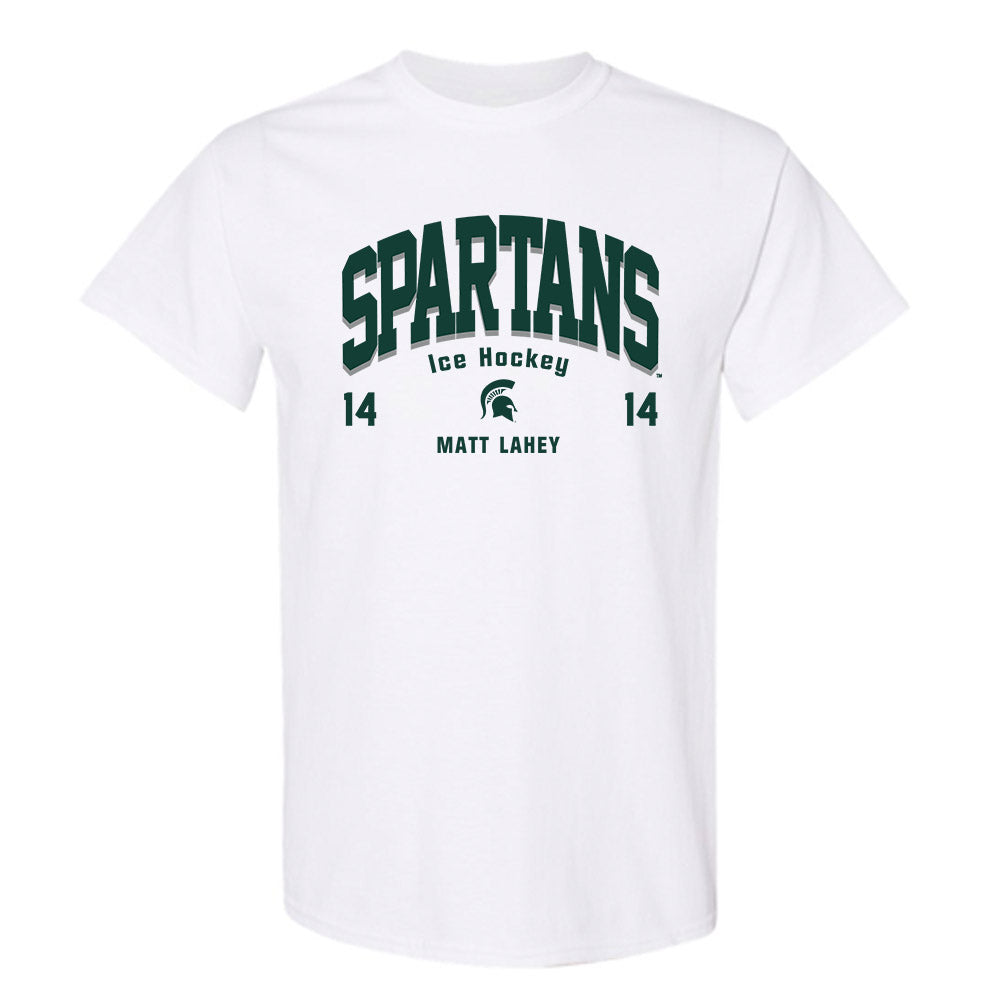 Michigan State - NCAA Men's Ice Hockey : Matt Lahey - Classic Fashion Shersey T-Shirt-0