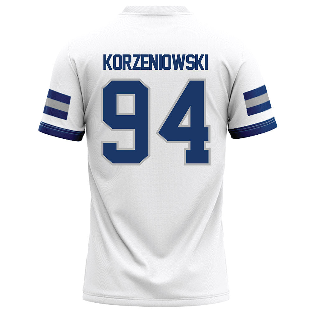 Drake - NCAA Football : Nolan Korzeniowski - White Football Jersey-1