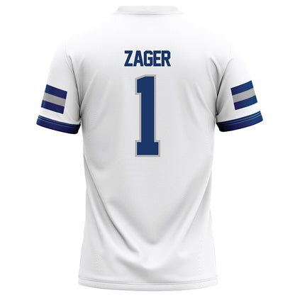 Drake - NCAA Football : Ethan Zager - White Football Jersey-1