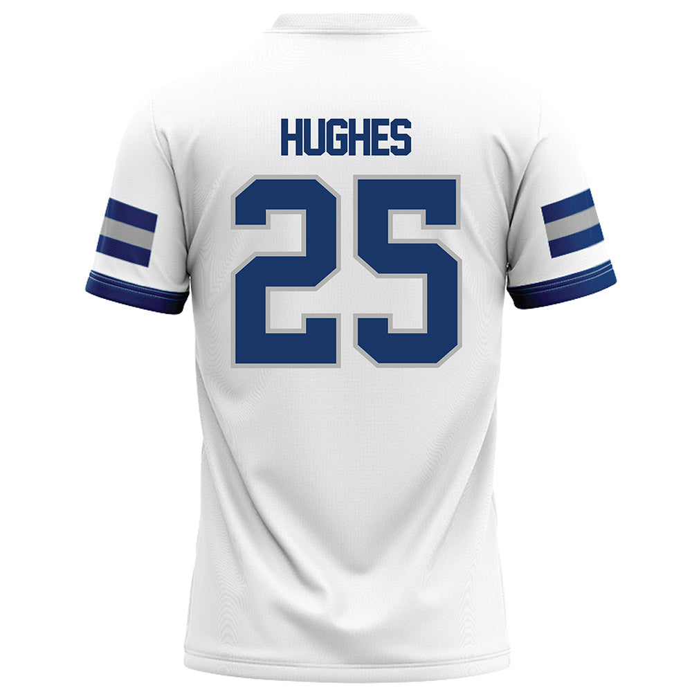 Drake - NCAA Football : Taj Hughes - White Football Jersey-1