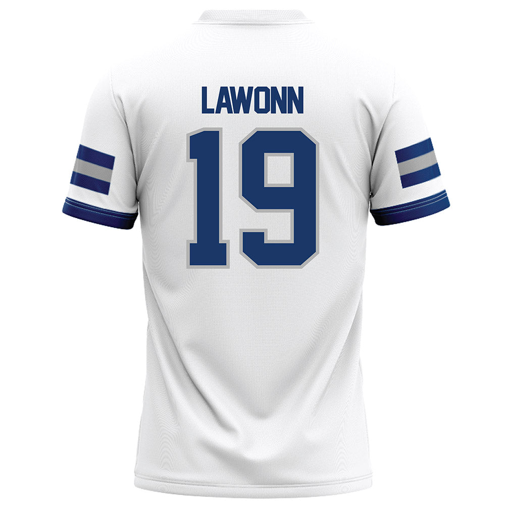 Drake - NCAA Football : Logan Lawonn - White Football Jersey-1