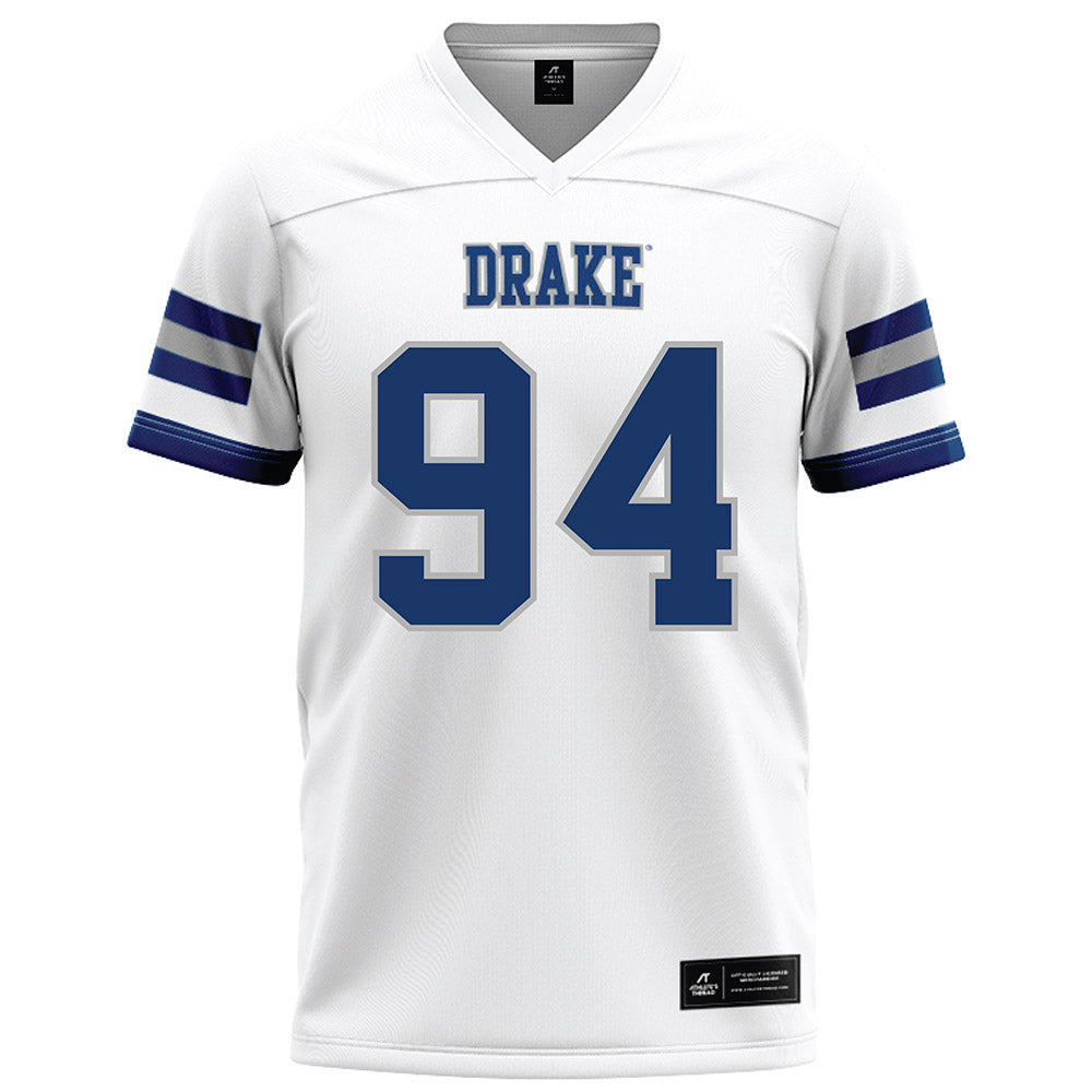 Drake - NCAA Football : Nolan Korzeniowski - White Football Jersey-0