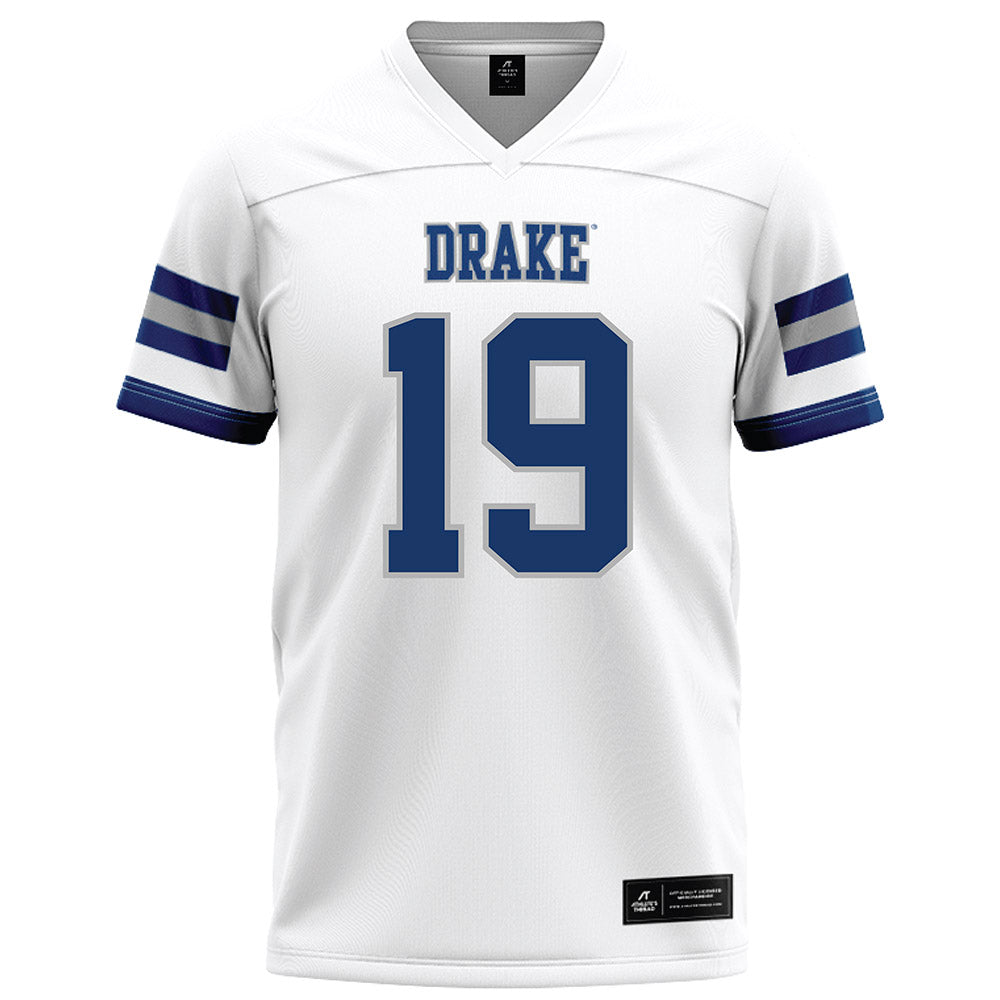 Drake - NCAA Football : Logan Lawonn - White Football Jersey-0