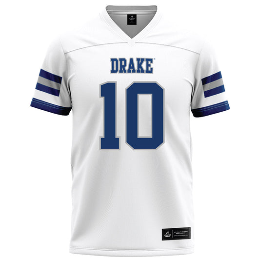 Drake - NCAA Football : Christian Aguilar - White Football Jersey-0