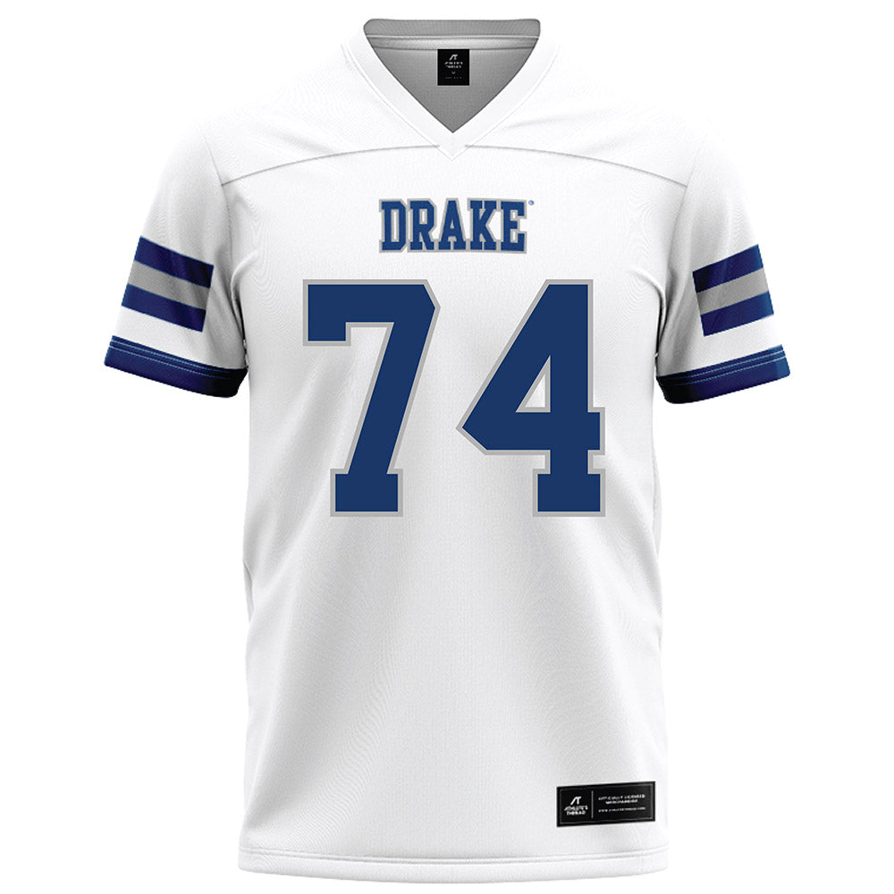 Drake - NCAA Football : Justin Newman - White Football Jersey-0