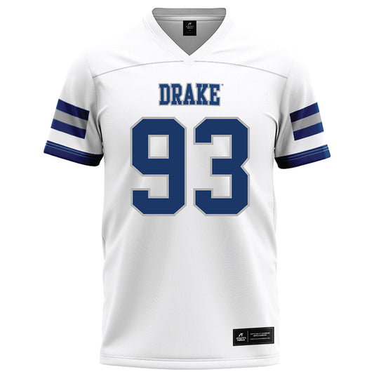 Drake - NCAA Football : Jacob Auen - White Football Jersey-0