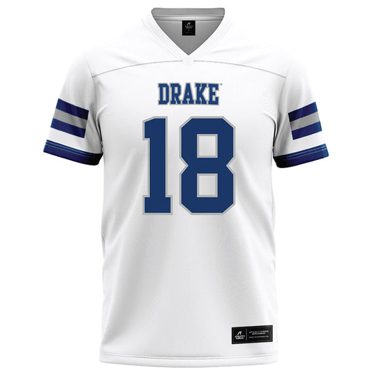 Drake - NCAA Football : Holden Hughes - White Football Jersey-0