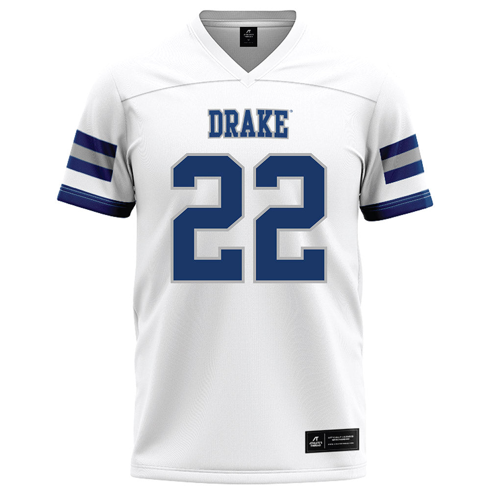 Drake - NCAA Football : Derrick Bunkelman - White Football Jersey-0