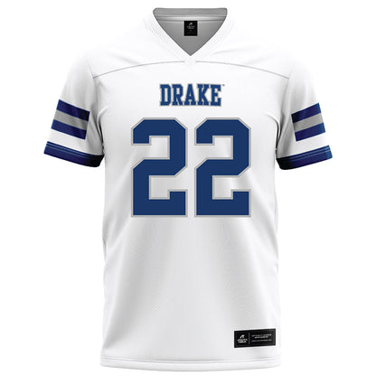 Drake - NCAA Football : Derrick Bunkelman - White Football Jersey-0
