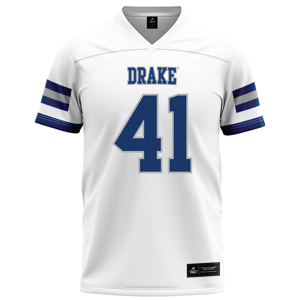 Drake - NCAA Football : Spencer Halvorson - White Football Jersey-0