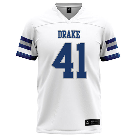 Drake - NCAA Football : Spencer Halvorson - White Football Jersey-0