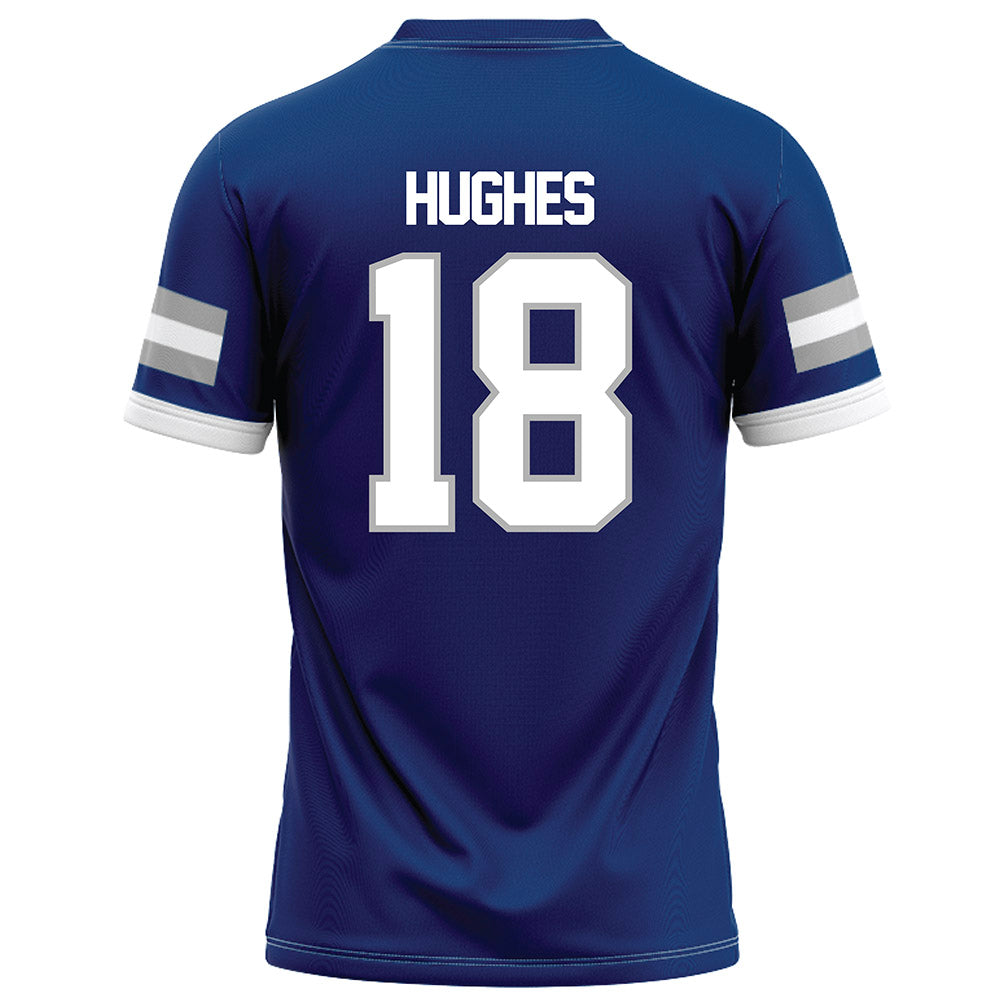 Drake - NCAA Football : Holden Hughes - Royal Football Jersey