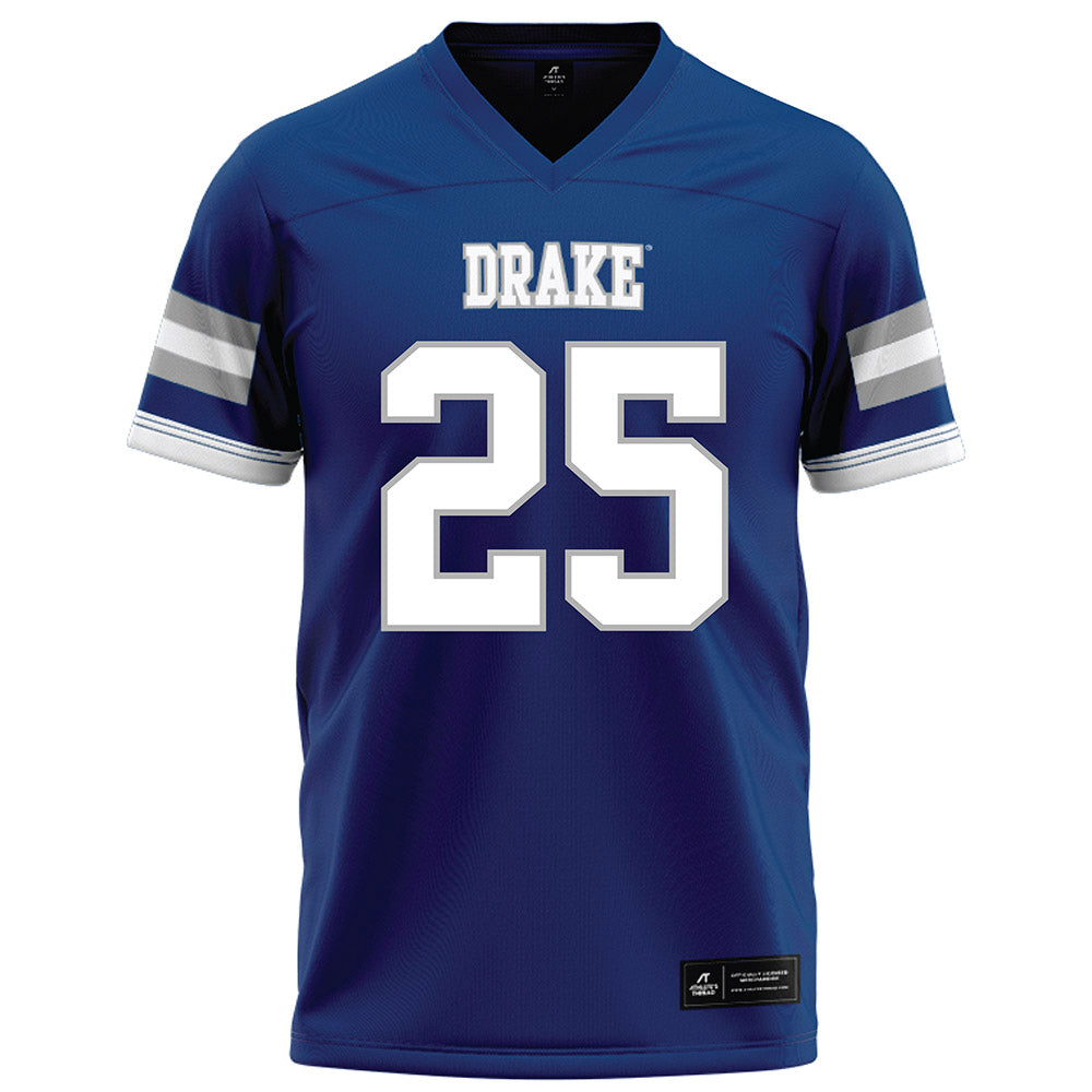 Drake - NCAA Football : Taj Hughes - Royal Football Jersey