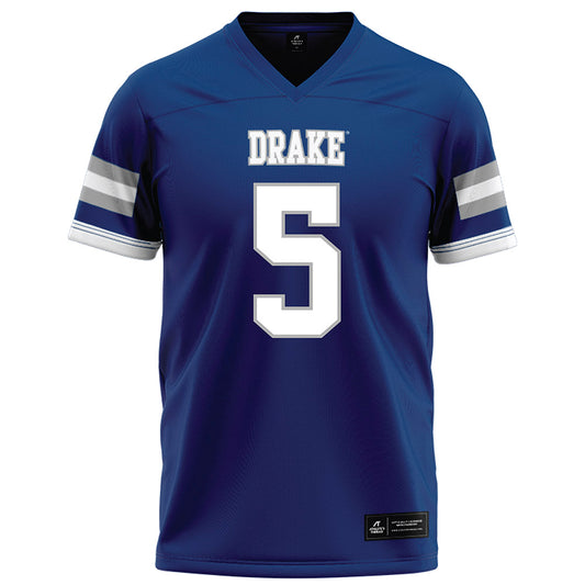 Drake - NCAA Football : CJ Grisar - Royal Football Jersey