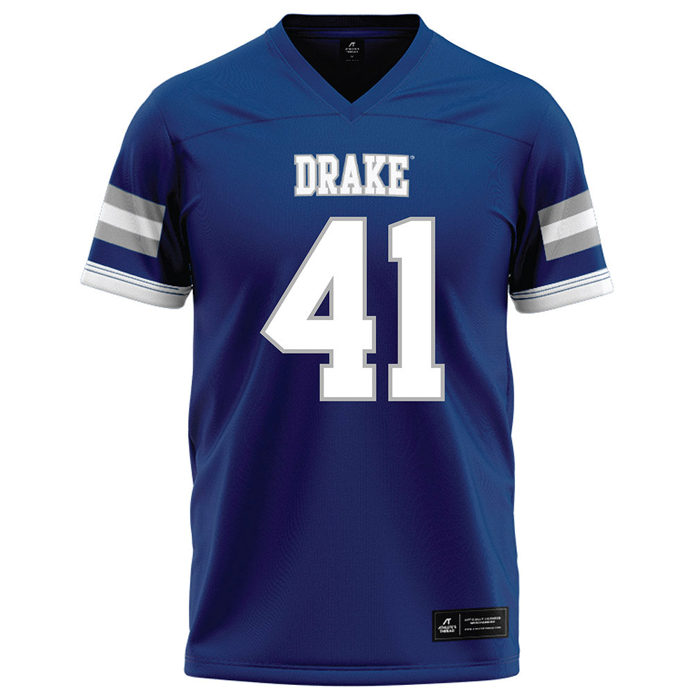 Drake - NCAA Football : Spencer Halvorson - Royal Football Jersey-0
