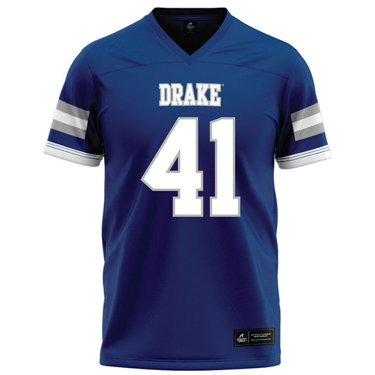 Drake - NCAA Football : Spencer Halvorson - Royal Football Jersey-0
