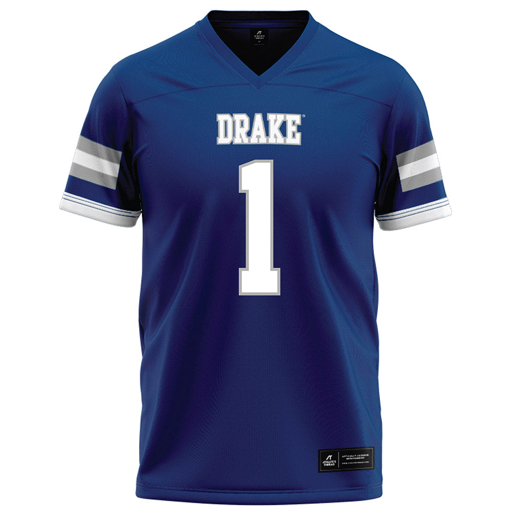 Drake - NCAA Football : Ethan Zager - Royal Football Jersey