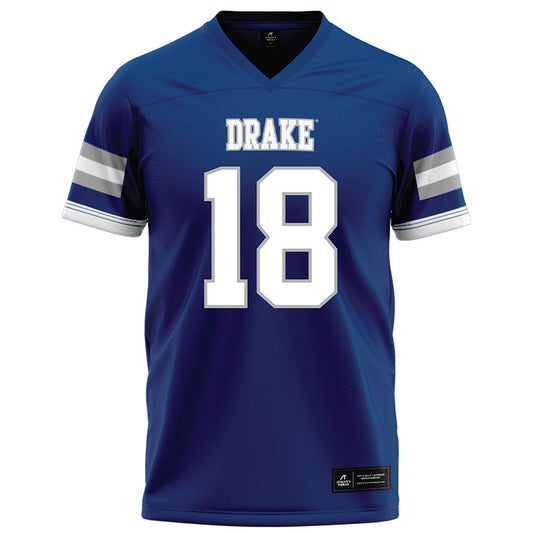 Drake - NCAA Football : Holden Hughes - Royal Football Jersey