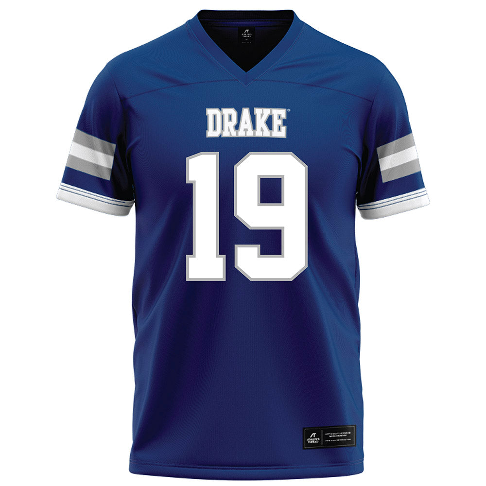 Drake - NCAA Football : Logan Lawonn - Royal Football Jersey