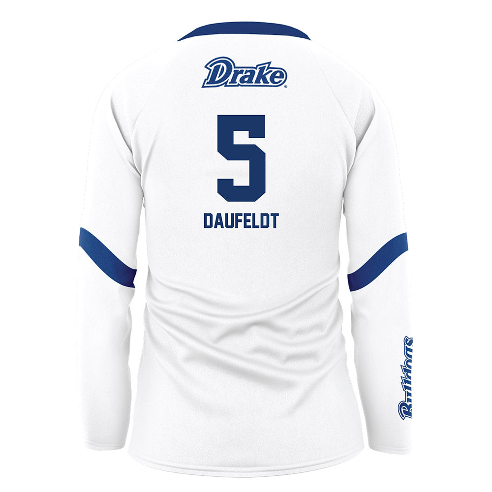 Drake - NCAA Women's Volleyball : Macy Daufeldt - White Volleyball Jersey