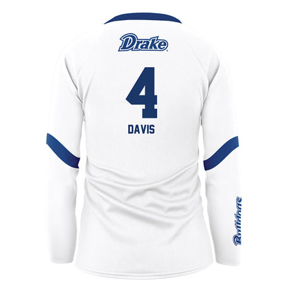 Drake - NCAA Women's Volleyball : Aniyah Davis - White Volleyball Jersey