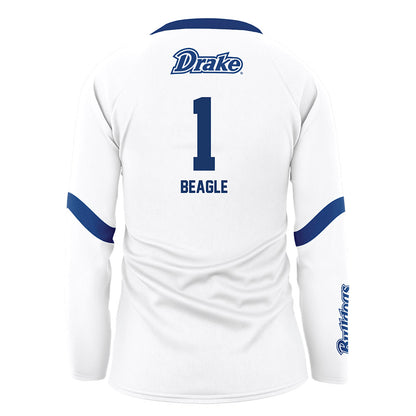 Drake - NCAA Women's Volleyball : Addison Beagle - White Volleyball Jersey