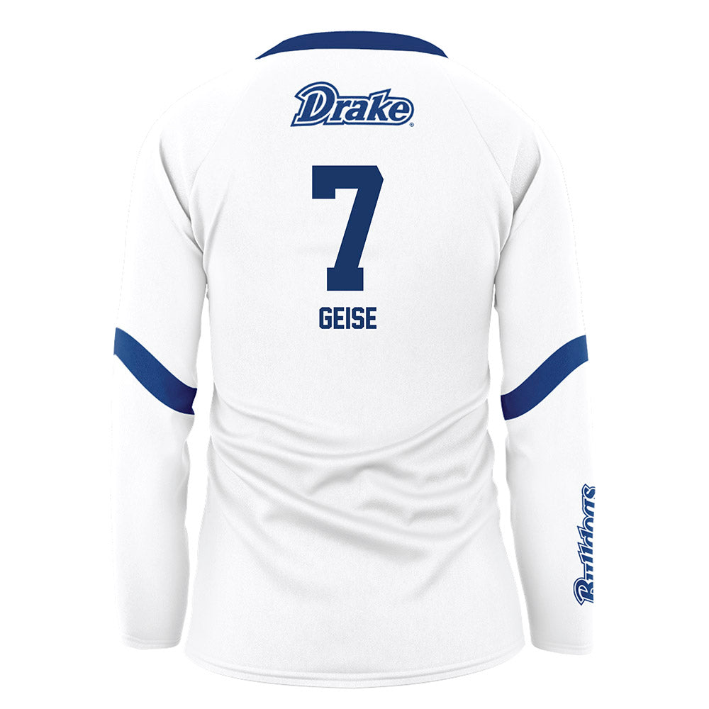 Drake - NCAA Women's Volleyball : Madison Geise - White Volleyball Jersey