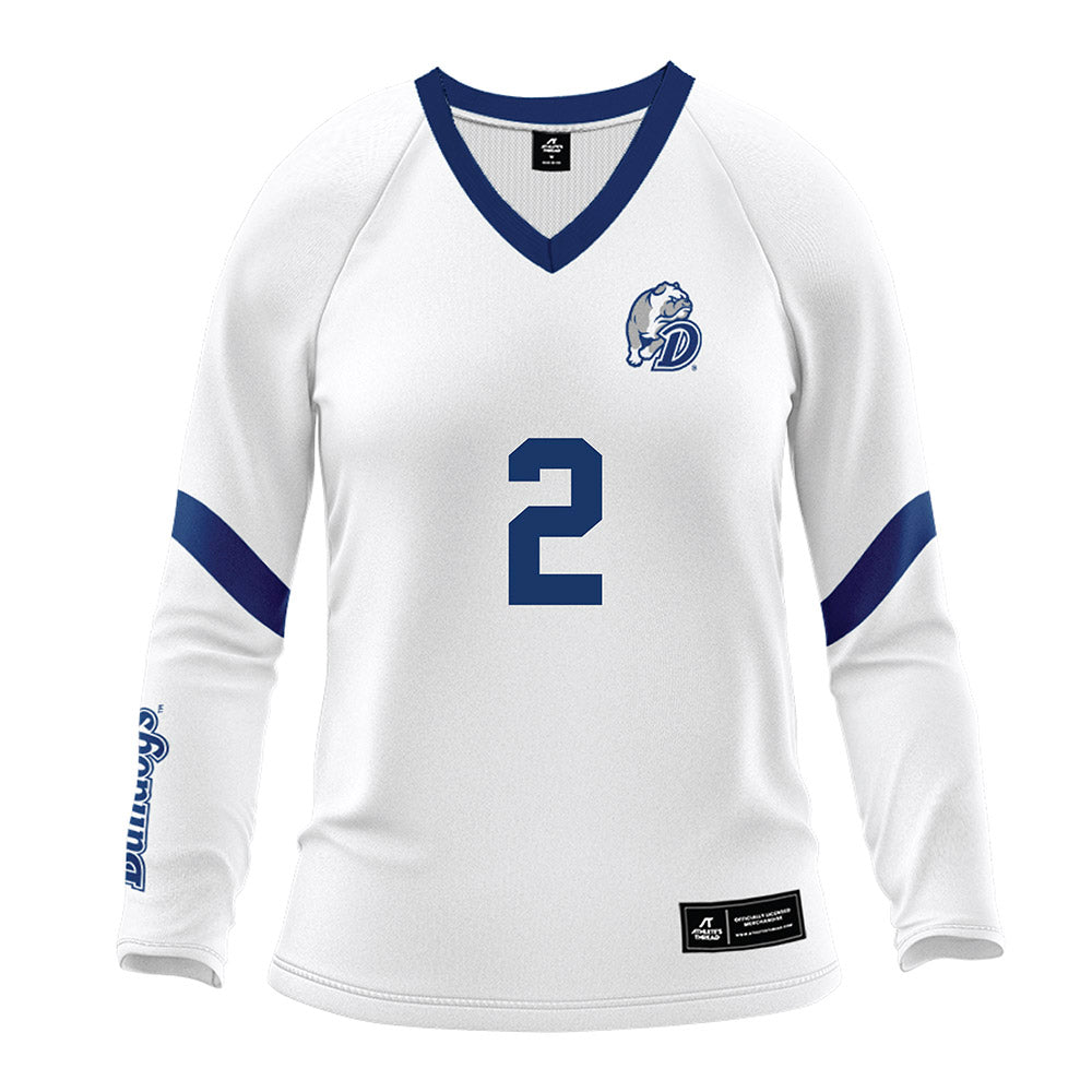 Drake - NCAA Women's Volleyball : Gabbie Schroeder - White Volleyball Jersey-0
