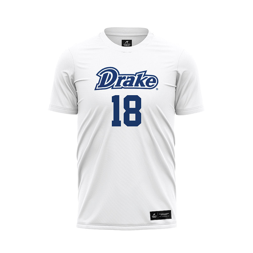 Drake - NCAA Women's Soccer : Paige Millstone - White Soccer Jersey-0