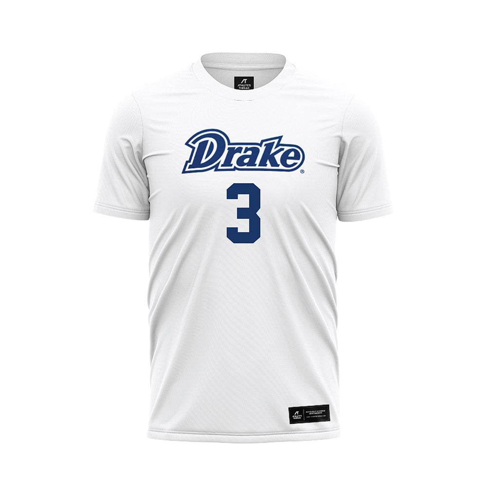 Drake - NCAA Women's Soccer : Alanna Pennington - White Soccer Jersey-0