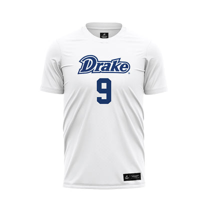 Drake - NCAA Women's Soccer : Maia Bentley - White Soccer Jersey-0