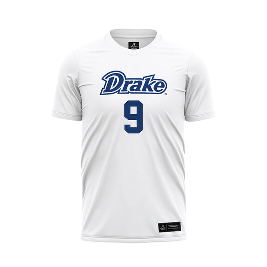 Drake - NCAA Women's Soccer : Maia Bentley - White Soccer Jersey-0