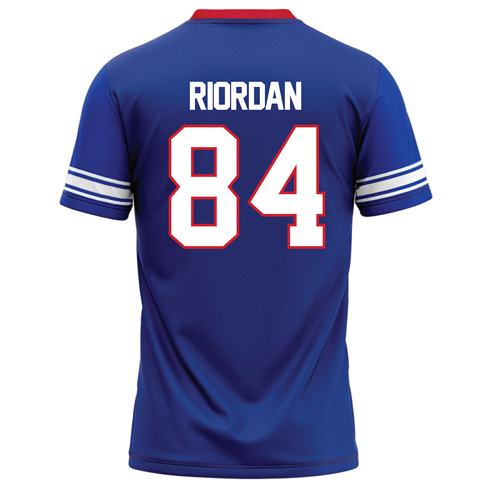 SMU - NCAA Football : Tripp Riordan - Blue Football Jersey-1
