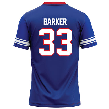 SMU - NCAA Football : Zakye Barker - Blue Football Jersey-1