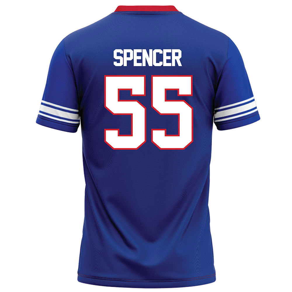 SMU - NCAA Football : Woo Spencer - Blue Football Jersey-1