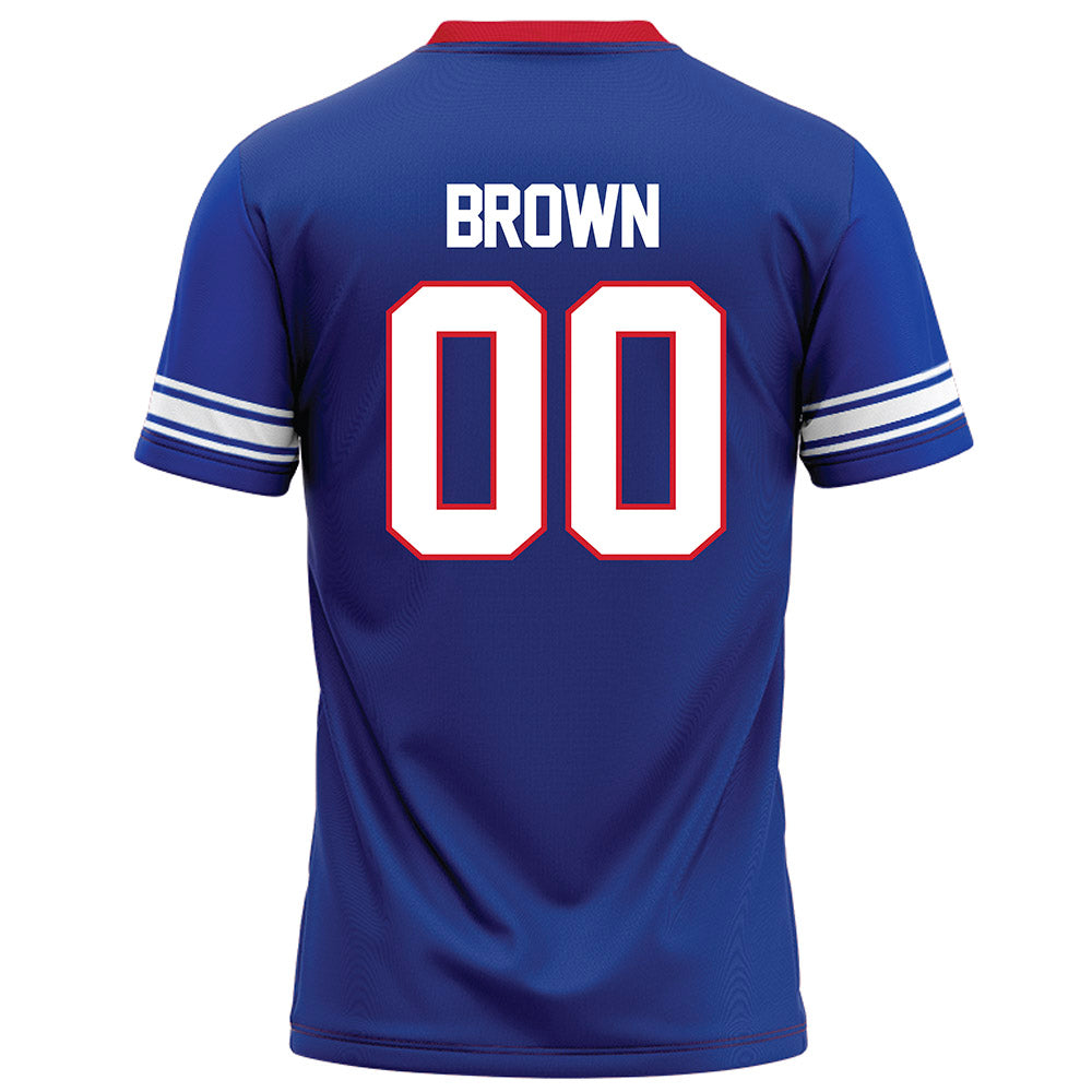 SMU - NCAA Football : Carterrious Brown - Blue Football Jersey-1
