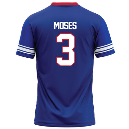 SMU - NCAA Football : Ahmaad Moses - Blue Football Jersey-1