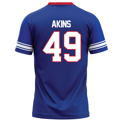 SMU - NCAA Football : nolan Akins - Blue Football Jersey-1