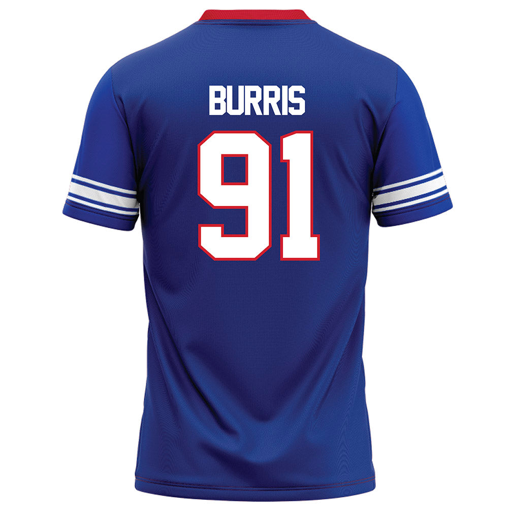 SMU - NCAA Football : Blake Burris - Blue Football Jersey-1