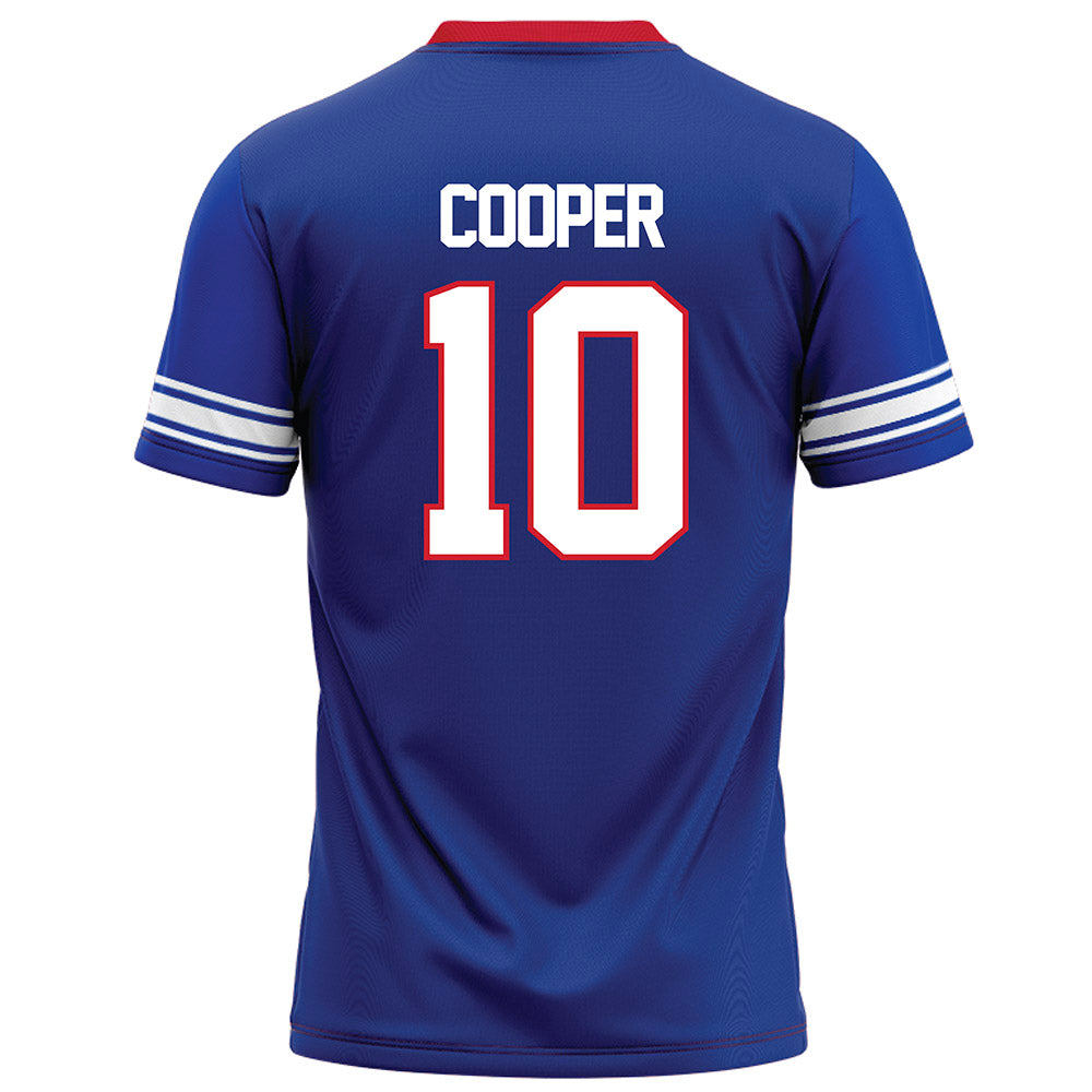 SMU - NCAA Football : Jalen Cooper - Blue Football Jersey-1